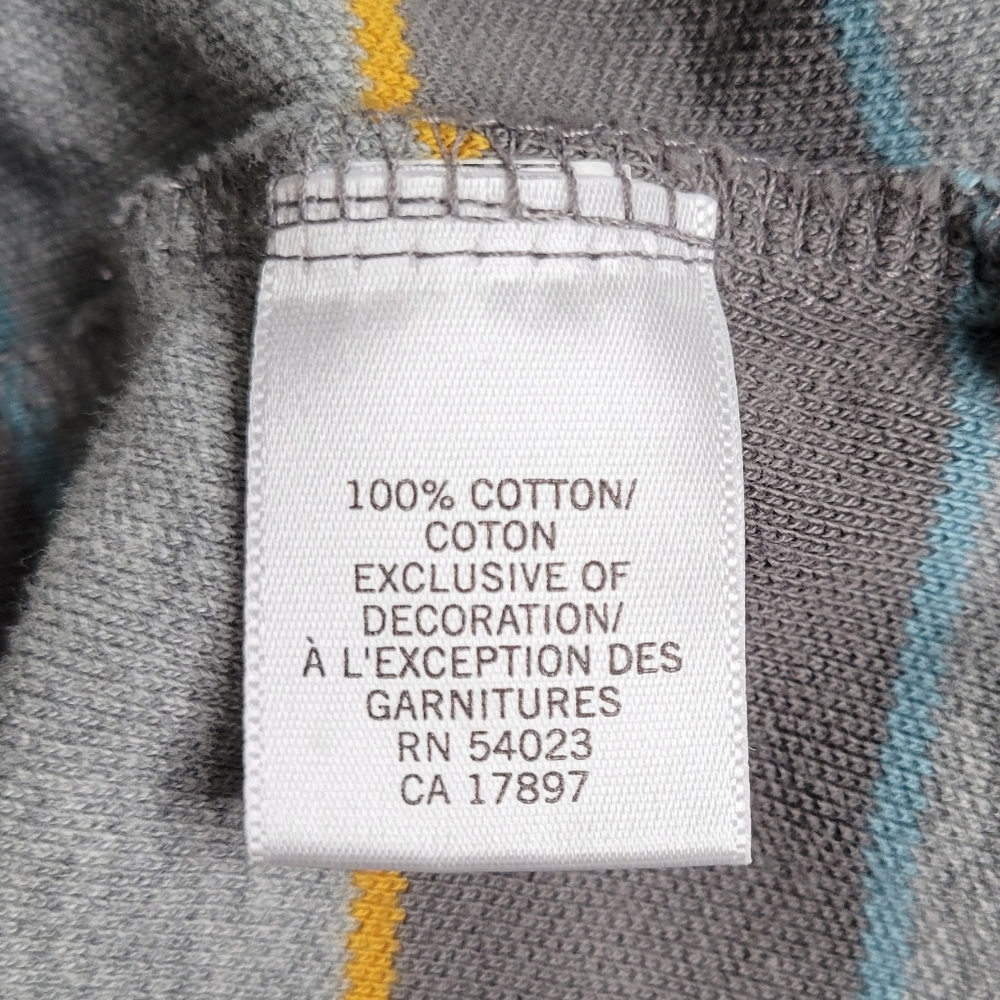 Banana Republic Gray Striped Cotton Short Sleeve Polo Shirt Men's large - Picture 5 of 5
